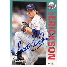 signed baseball card by Scott Erickson